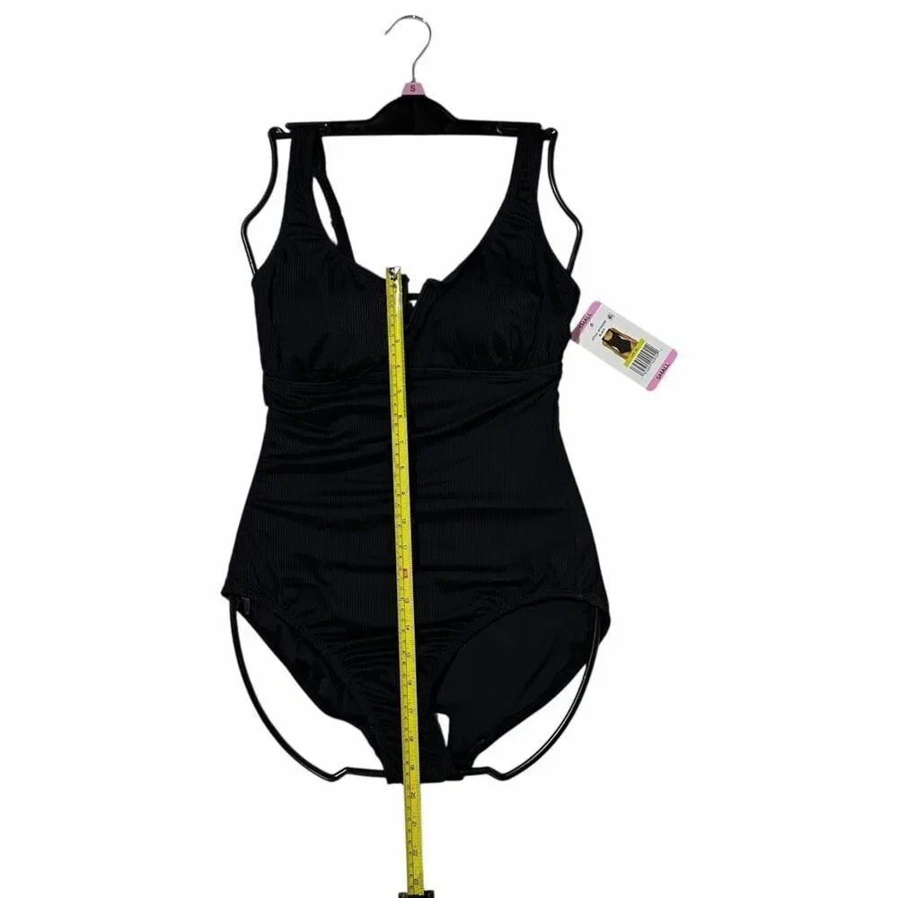 Anne Cole Women’s  Square Neck One Piece Swimsuit Smal Color Black